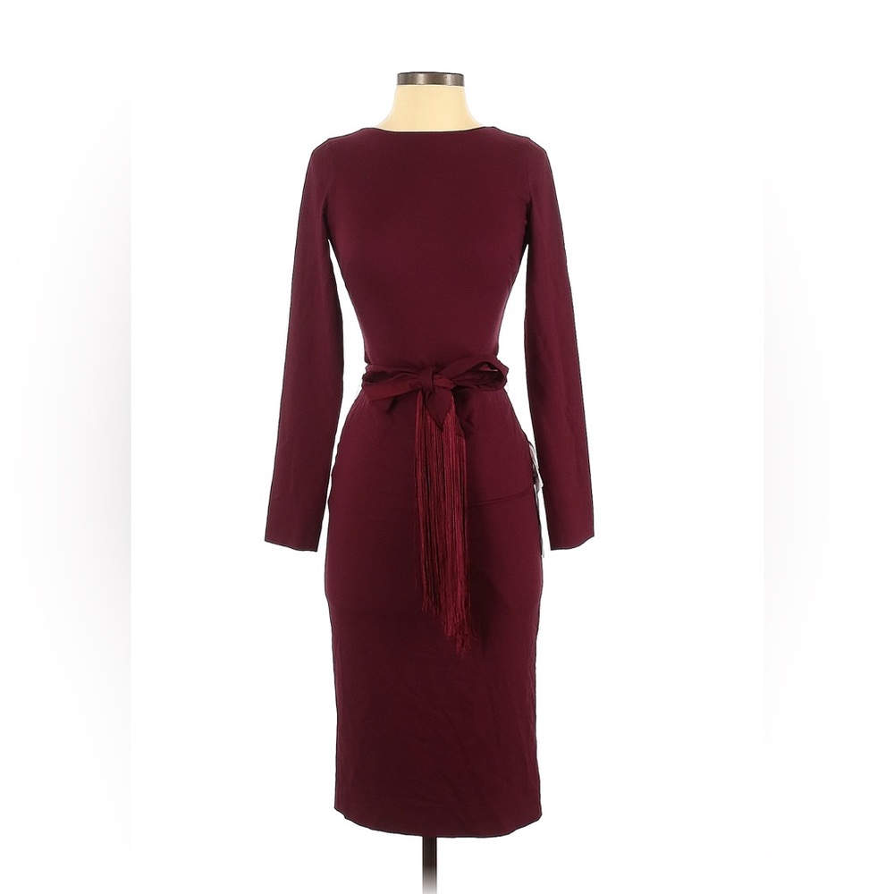 Dress the Population Rich Burgundy Long Sleeve Dress